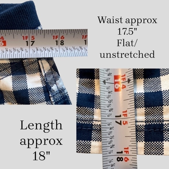 NWT STYLE & CO Blue-White Gingham 7” Zigzag-Stitch Flap Pocket Shorts/Sz. 14 - Picture 10 of 11